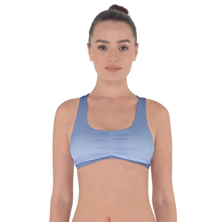 Faded Denim Blue Ombre Gradient Got No Strings Sports Bra