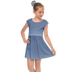 Faded Denim Blue Ombre Gradient Kids  Cap Sleeve Dress by SpinnyChairDesigns