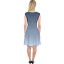 Faded Denim Blue Ombre Gradient Capsleeve Midi Dress View2