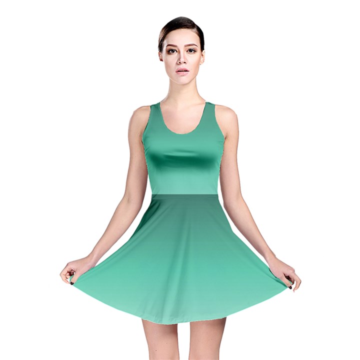 Biscay Green Gradient Ombre Reversible Skater Dress