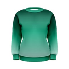 Biscay Green Gradient Ombre Women s Sweatshirt by SpinnyChairDesigns