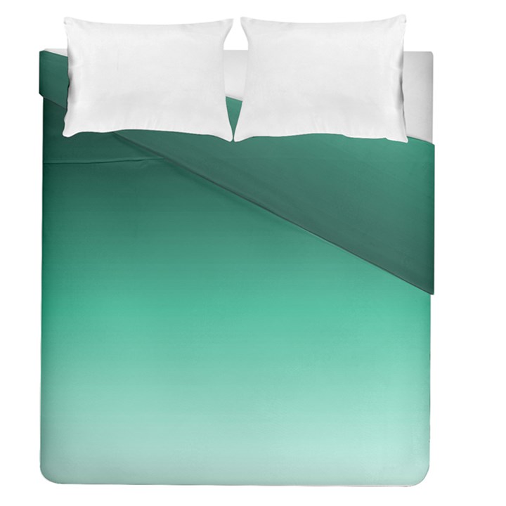 Biscay Green Gradient Ombre Duvet Cover Double Side (Queen Size)