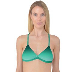 Biscay Green Gradient Ombre Reversible Tri Bikini Top by SpinnyChairDesigns