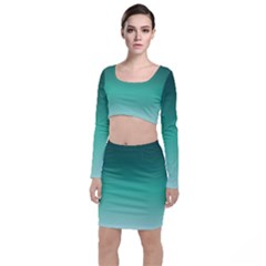 Biscay Green Gradient Ombre Top And Skirt Sets by SpinnyChairDesigns