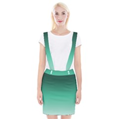 Biscay Green Gradient Ombre Braces Suspender Skirt by SpinnyChairDesigns