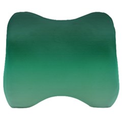 Biscay Green Gradient Ombre Velour Head Support Cushion by SpinnyChairDesigns