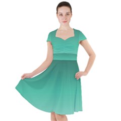 Biscay Green Gradient Ombre Cap Sleeve Midi Dress by SpinnyChairDesigns