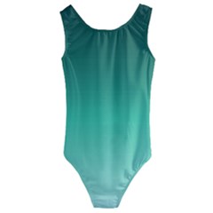 Biscay Green Gradient Ombre Kids  Cut-out Back One Piece Swimsuit by SpinnyChairDesigns