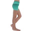 Biscay Green Gradient Ombre Kids  Lightweight Velour Yoga Shorts View3