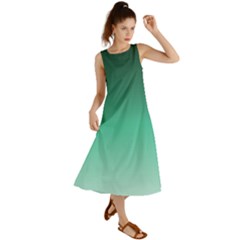 Biscay Green Gradient Ombre Summer Maxi Dress by SpinnyChairDesigns