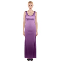 Purple Gradient Ombre Thigh Split Maxi Dress by SpinnyChairDesigns