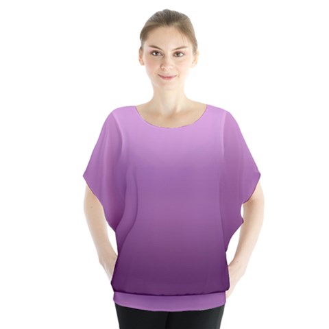 Purple Gradient Ombre Batwing Chiffon Blouse by SpinnyChairDesigns