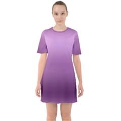 Purple Gradient Ombre Sixties Short Sleeve Mini Dress by SpinnyChairDesigns