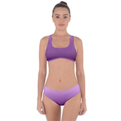 Purple Gradient Ombre Criss Cross Bikini Set by SpinnyChairDesigns