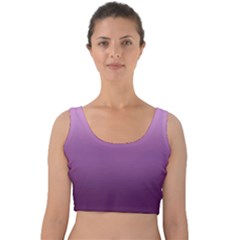 Purple Gradient Ombre Velvet Crop Top by SpinnyChairDesigns