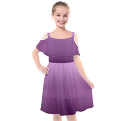 Purple Gradient Ombre Kids  Cut Out Shoulders Chiffon Dress by SpinnyChairDesigns