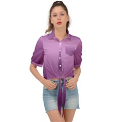 Purple Gradient Ombre Tie Front Shirt  by SpinnyChairDesigns