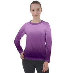 Purple Gradient Ombre Women s Long Sleeve Raglan Tee