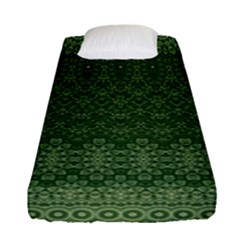 Boho Fern Green Pattern Fitted Sheet (single Size) by SpinnyChairDesigns