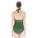 Boho Fern Green Pattern Halter Swimsuit View2