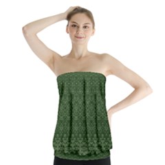 Boho Fern Green Pattern Strapless Top by SpinnyChairDesigns