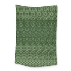 Boho Fern Green Pattern Small Tapestry by SpinnyChairDesigns