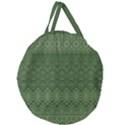 Boho Fern Green Pattern Giant Round Zipper Tote View1