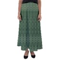 Boho Fern Green Pattern Flared Maxi Skirt View1