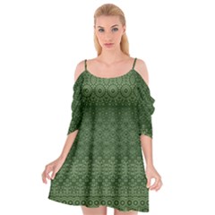 Boho Fern Green Pattern Cutout Spaghetti Strap Chiffon Dress by SpinnyChairDesigns