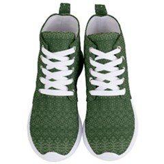 Boho Fern Green Pattern Women s Lightweight High Top Sneakers by SpinnyChairDesigns