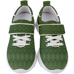 Boho Fern Green Pattern Kids  Velcro Strap Shoes by SpinnyChairDesigns