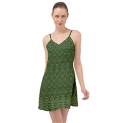 Boho Fern Green Pattern Summer Time Chiffon Dress by SpinnyChairDesigns