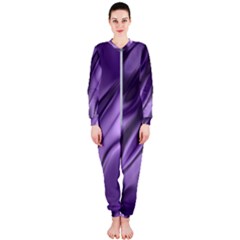 Purple Abstract Art Onepiece Jumpsuit (ladies)  by SpinnyChairDesigns