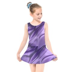 Purple Abstract Art Kids  Skater Dress Swimsuit by SpinnyChairDesigns