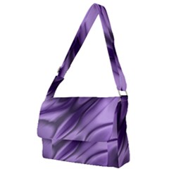 Purple Abstract Art Full Print Messenger Bag (l) by SpinnyChairDesigns