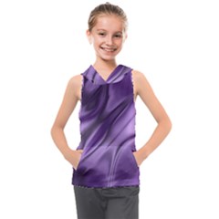 Purple Abstract Art Kids  Sleeveless Hoodie by SpinnyChairDesigns