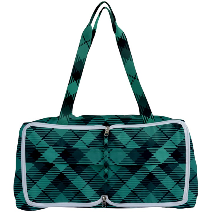 Biscay Green Black Plaid Multi Function Bag