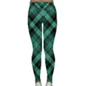 Biscay Green Black Plaid Lightweight Velour Classic Yoga Leggings View2