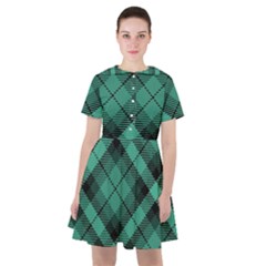 Biscay Green Black Plaid Sailor Dress by SpinnyChairDesigns