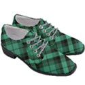 Biscay Green Black Plaid Women Heeled Oxford Shoes View3