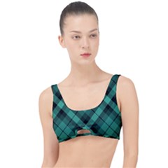 Biscay Green Black Plaid The Little Details Bikini Top by SpinnyChairDesigns