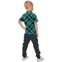 Biscay Green Black Plaid Kids  Polo Tee View2