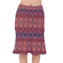 Boho Light Brown Blue Pattern Short Mermaid Skirt View1