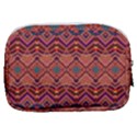 Boho Light Brown Blue Pattern Make Up Pouch (Small) View2