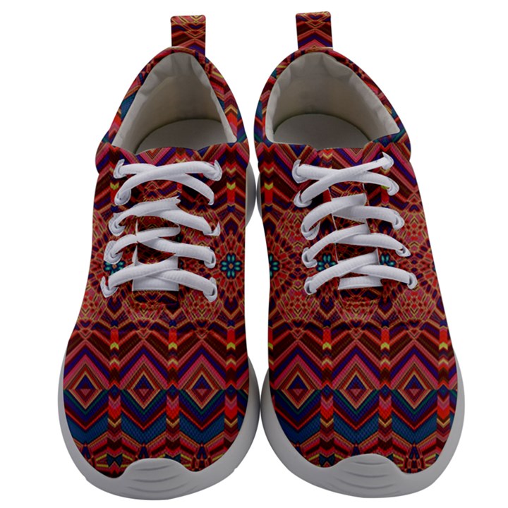 Boho Light Brown Blue Pattern Mens Athletic Shoes