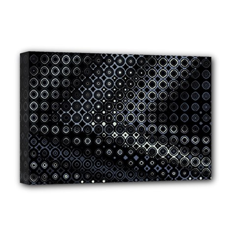 Black Abstract Pattern Deluxe Canvas 18  X 12  (stretched) by SpinnyChairDesigns