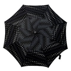 Black Abstract Pattern Hook Handle Umbrellas (large) by SpinnyChairDesigns