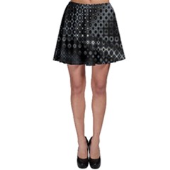 Black Abstract Pattern Skater Skirt by SpinnyChairDesigns