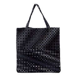 Black Abstract Pattern Grocery Tote Bag by SpinnyChairDesigns