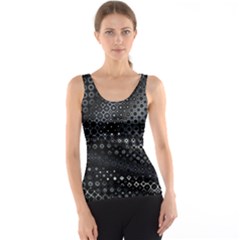 Black Abstract Pattern Tank Top by SpinnyChairDesigns